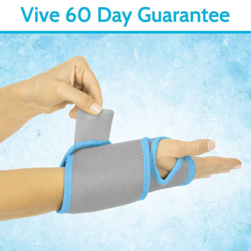 Vive Health Wrist Ice Wrap, Hot/Cold Gel Pack, Reversible, Gray