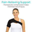 Vive Health Shoulder Support Brace, X-Large Black for Tendonitis, Sprains and Rotator Cuff Support