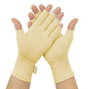 Vive Health Arthritis Gloves with Open Finger Design and Compression for Joint Pain Relief, Small Beige