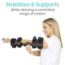 Vive Health ROM Elbow Brace with Adjustable Shoulder Strap, Left for Post-Surgery Recovery and Support