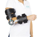 Vive Health ROM Elbow Brace with Hinge Dial and Adjustable Padded Shoulder Strap, Right Arm