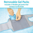 Vive Health Knee Compression Ice Wrap with Pump and 3 Reusable Hot/Cold Gel Packs, Gray