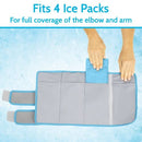 Vive Health Elbow Ice Pack Wrap with 4 Reusable Gel Packs for Hot or Cold Compression and Pain Relief
