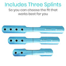 Vive Health Aluminum Finger Splints with Foam Padding and Straps for Fractures and Sprains, 3 Pack