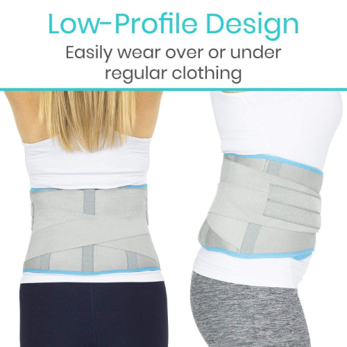 Vive Health Back Ice Wrap, 3 Splints, Hot/Cold Gel Pack, Up To 50", + Extender Strap