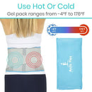 Vive Health Back Ice Wrap with Hot/Cold Gel Pack, 3 Splints, Dual Straps Fits Up to 50 Inches