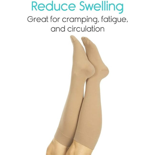 Vive Health Knit Compression Stocking, Large, Beige