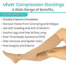Vive Health Knit Compression Stockings, Medium, Beige