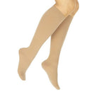 Vive Health TruCompress Compression Stockings Knee High 15-20 mmHg With Nonslip Cuffs, Small Beige