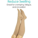 Vive Health TruCompress Compression Stockings Knee High 15-20 mmHg With Nonslip Cuffs, Small Beige