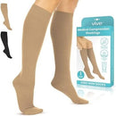 Vive Health TruCompress Compression Stockings Knee High 15-20 mmHg With Nonslip Cuffs, XLarge Beige