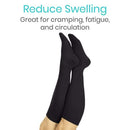 Vive Health TruCompress Compression Stockings Knee High 15-20 mmHg for Daily Support, Large Black
