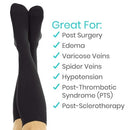 Vive Health TruCompress Compression Stockings Knee High 15-20 mmHg for Daily Support, Large Black