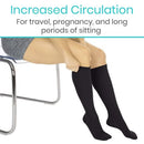 Vive Health Knee High Compression Stockings 15-20 mmHg, X-Large, Black, Nonslip Knit