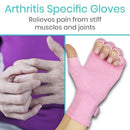 Vive Health Arthritis Gloves, X-Small, Pink, Open Finger Design for Compression and Pain Relief