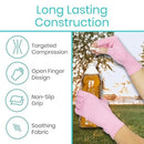 Vive Health Arthritis Gloves, X-Small, Pink, Open Finger Design for Compression and Pain Relief