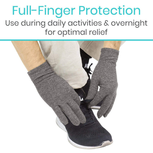 Vive Health Full Finger Arthritis Gloves, X Large Gray