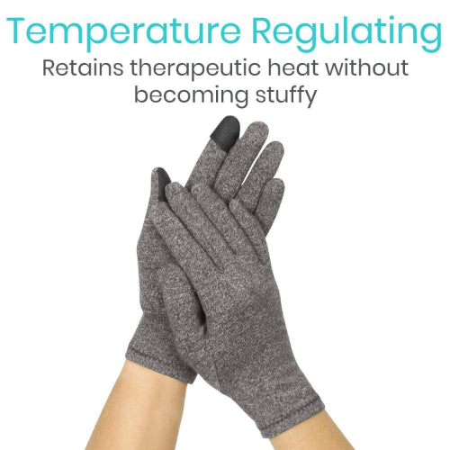 Vive Health Full Finger Arthritis Gloves, X Large Gray
