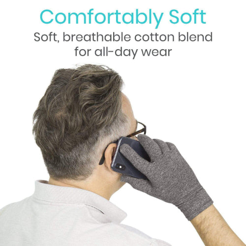 Vive Health Full Finger Arthritis Gloves, X Large Gray