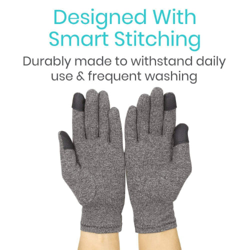 Vive Health Full Finger Arthritis Gloves, X Large Gray