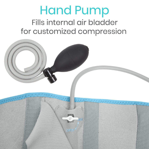 Vive Health Compression Back Ice Wrap With Pump, Dual Straps, 3 Splints