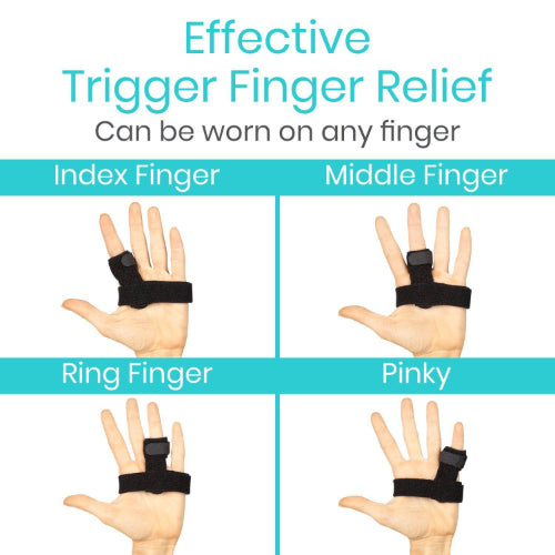 Vive Health Trigger Finger Splint Brace, Palm Strap, Rigid Aluminum, Any Finger