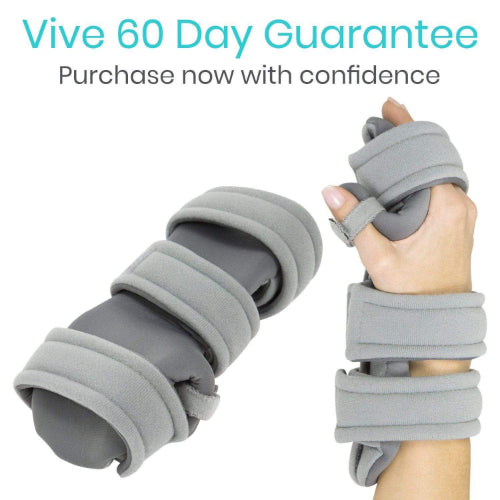 Vive Health Hand & Wrist Immobilizer, Neutral, Lining, Thumb Loop, Large, Left Gray