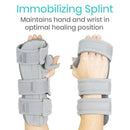 Vive Health Hand and Wrist Immobilizer, Small Left, Gray, Rigid Support for Injury or Stroke Recovery