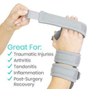 Vive Health Hand And Wrist Immobilizer Thumb Loop, Large, Right, Gray