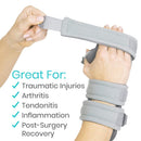 Vive Health Hand and Wrist Immobilizer, X-Small Right, Gray, Stroke and Injury Support Brace