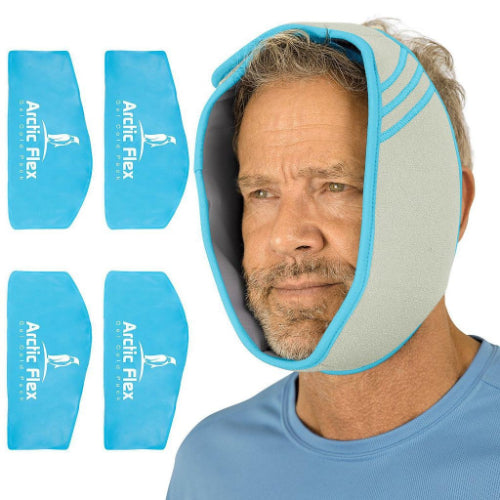 Vive Health Face Ice Wrap, 4 Hot/Cold Gel Packs, Soft Neoprene, Handsfree