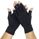 Vive Health Copper Arthritis Gloves, Open Finger Design, Compression Fit, Large Black