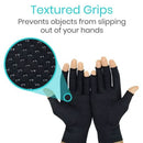 Vive Health Copper Arthritis Gloves, Open Finger Design, Compression Fit, Medium Black