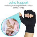 Vive Health Copper Arthritis Gloves, Open Finger Design and Compression Fit, Black, X-Small