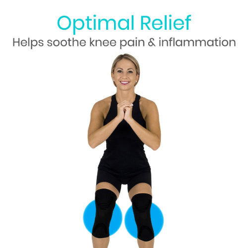 Vive Health Knee Sleeves, 4-Way Stretch, Nonslip, Black, Small 9.64” Length