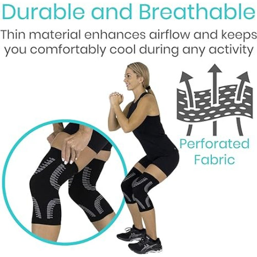 Vive Health Knee Sleeves, Black and Gray, Small
