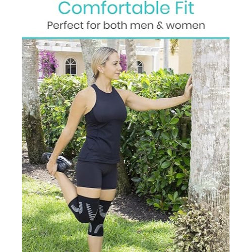 Vive Health Knee Sleeves, Black and Gray, Small