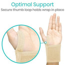 Vive Health Wrist Wraps, Adjustable Compression Support for Sprains and Tendonitis, 2 Pack, Beige