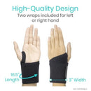 Vive Health Wrist Wraps with Adjustable Neoprene Compression Support for Sprains, Black, 2-Pack