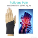 Vive Health Wrist Wraps with Adjustable Neoprene Compression Support for Sprains, Black, 2-Pack