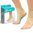 Vive Health Ankle Wraps with Open Heel, Reversible Compression Support for Plantar Fasciitis, Beige