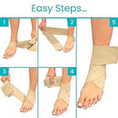 Vive Health Ankle Wraps with Open Heel, Reversible Compression Support for Plantar Fasciitis, Beige