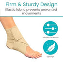 Vive Health Ankle Wraps with Open Heel, Reversible Compression Support for Plantar Fasciitis, Beige