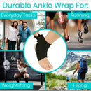 Vive Health Ankle Wraps, Strap Heel Brace Stabilizer For Sprained Foot, Black, 2 Pack