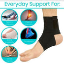 Vive Health Ankle Wraps, Strap Heel Brace Stabilizer For Sprained Foot, Black, 2 Pack