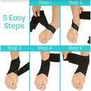 Vive Health Ankle Wraps, Strap Heel Brace Stabilizer For Sprained Foot, Black, 2 Pack