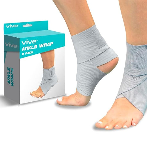 Vive Health Ankle Wraps, Gray, Pack of 2