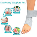 Vive Health Ankle Wraps with Open Heel, Reversible Compression Support for Plantar Fasciitis, Gray