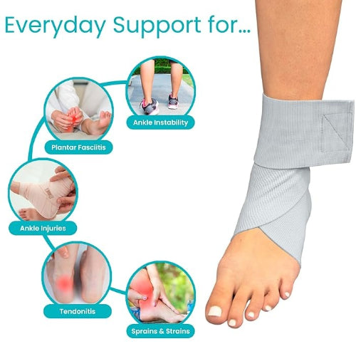 Vive Health Ankle Wraps, Gray, Pack of 2
