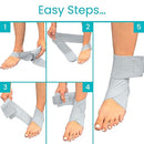 Vive Health Ankle Wraps with Open Heel, Reversible Compression Support for Plantar Fasciitis, Gray